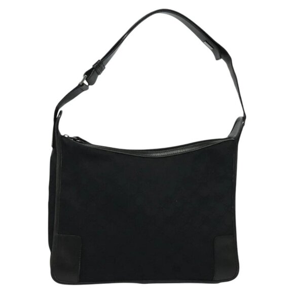 GUCCI GG Canvas Shoulder Bag Black Silver 001 4205 Auth 129471 - Picture 12 of 15